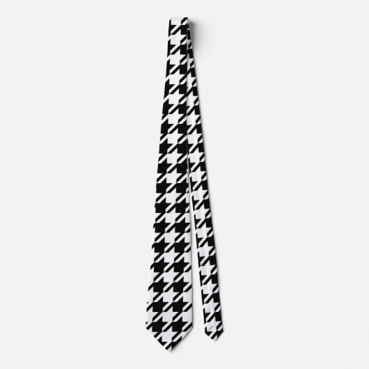 Houndstooth Large Classic Pattern Stropdas (Voorkant)
