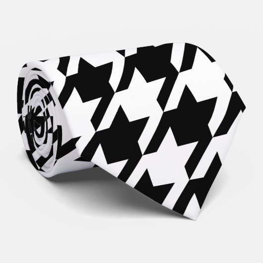 Houndstooth Large Classic Pattern Stropdas (Opgerold)