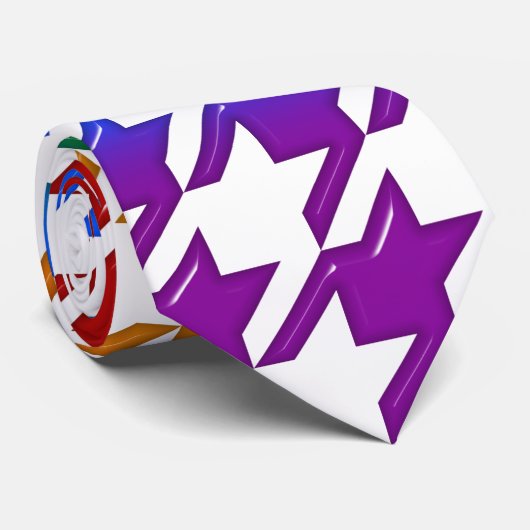 Houndstooth Large Rainbow Bevel Stropdas (Opgerold)