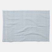 Houndstooth leisteen en wit theedoek (Horizontaal)