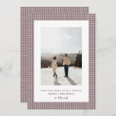 Houndstooth lichte chocolade Cosmos lijst foto Feestdagenkaart (Voorkant / Achterkant)