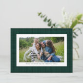 Houndstooth lijst plum-fotokaart feestdagenkaart (Staand voorkant)