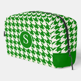 Houndstooth Lime Green & White Toilettas Toilettasje