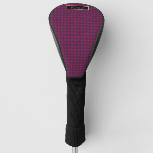 Houndstooth-Magenta Golfheadcover (Voorkant)