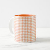Houndstooth Melon en wit Tweekleurige Koffiemok (Voorkant links)