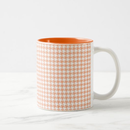 Houndstooth Melon en wit Tweekleurige Koffiemok (Rechts)