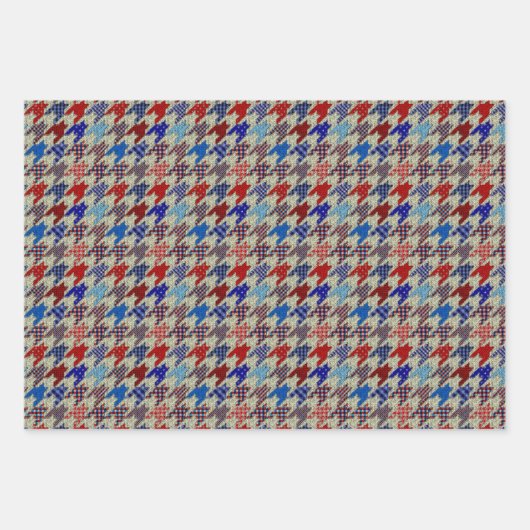 Houndstooth Mix Inpakpapier Vel (Voorkant 3)