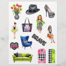 Houndstooth Mode Scrapbook Papieren Uitknipsels