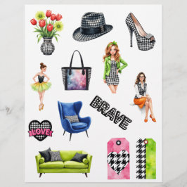 Houndstooth Mode Scrapbook Papieren Uitknipsels