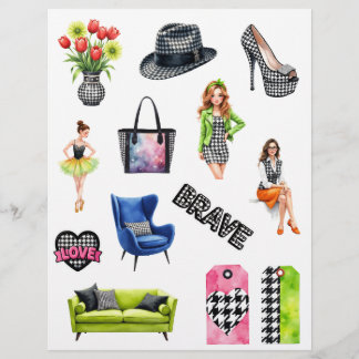 Houndstooth Mode Scrapbook Papieren Uitknipsels