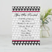 Houndstooth Mode Uitnodiging (Staand voorkant)