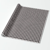 Houndstooth Modern Kerstvakantie Roze Zwart Cadeaupapier (Uitgerold)