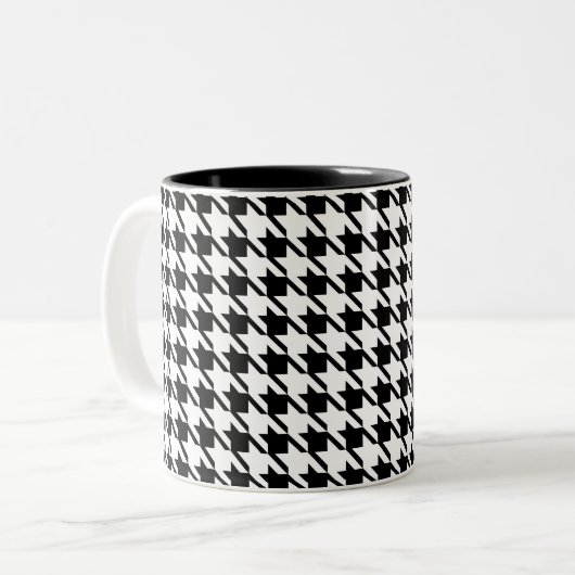 Houndstooth-Mok Tweekleurige Koffiemok (Voorkant links)