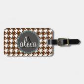 Houndstooth-monogram Bagagelabel (Voorkant horizontaal)