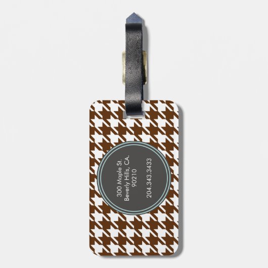 Houndstooth-monogram Bagagelabel (Achterkant verticaal)