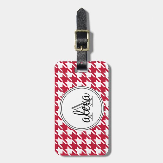 Houndstooth-monogram Bagagelabel (Voorkant verticaal)