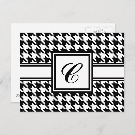 Houndstooth Monogram Briefkaarten (Voorkant / Achterkant)