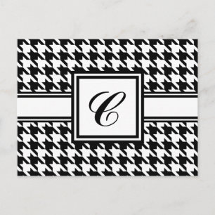 Houndstooth Monogram Briefkaarten