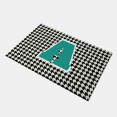 Houndstooth monogram deurmat (Schuin)