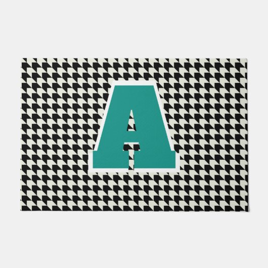 Houndstooth monogram deurmat (Voorkant)