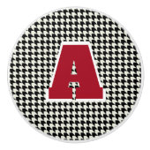 Houndstooth-monogram Keramische Knop (Voorkant)