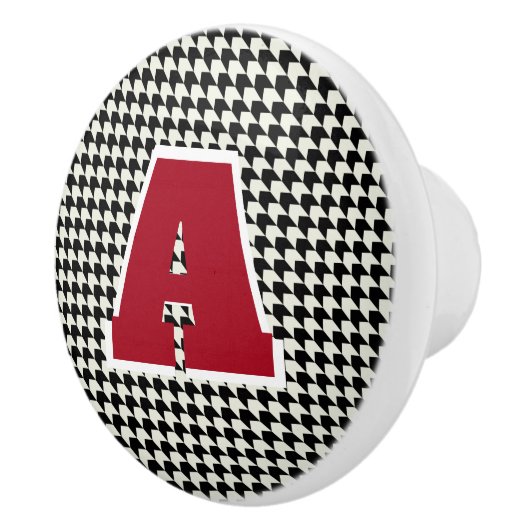Houndstooth-monogram Keramische Knop (Rechts)