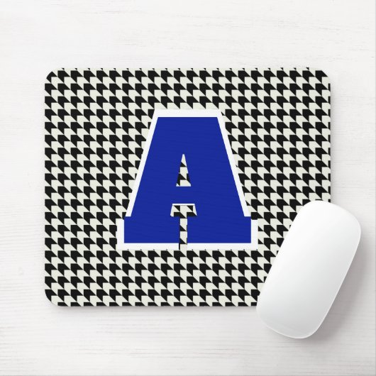 Houndstooth monogram muismat (Met muis)