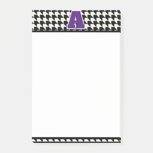 Houndstooth-monogram Post-it® Notes (Voorkant)