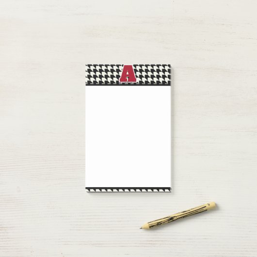 Houndstooth-monogram Post-it® Notes (Op bureau)