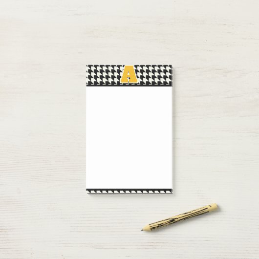 Houndstooth-monogram Post-it® Notes (Op bureau)
