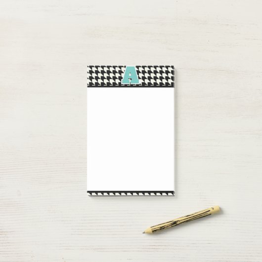 Houndstooth-monogram Post-it® Notes (Op bureau)