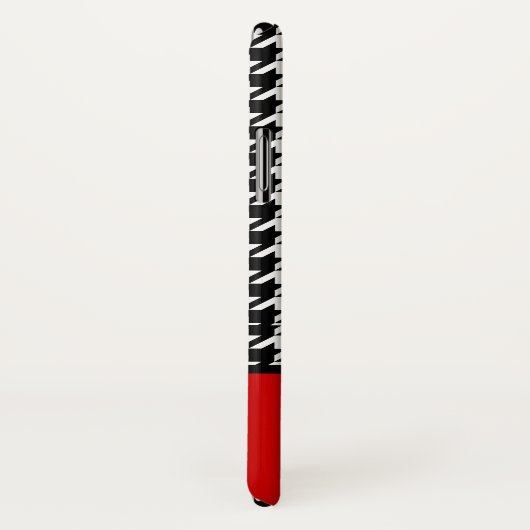 Houndstooth-monogram | Rood Zwart Wit Case-Mate iPhone Case (Achterkant / rechts)