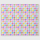 Houndstooth Multicolor + White Big Pattern Cadeaupapier (Vlak)