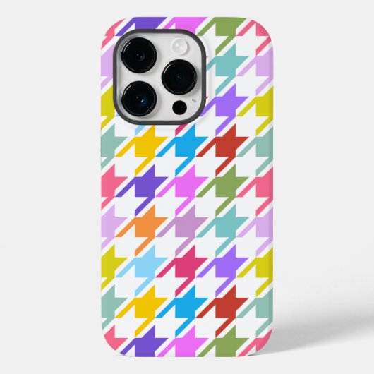 Houndstooth Multicolor + White Big Pattern Case-Mate iPhone Case (Achterkant)