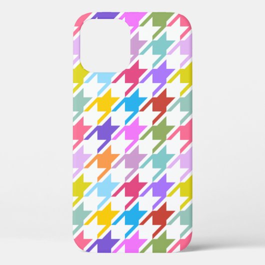 Houndstooth Multicolor + White Big Pattern Case-Mate iPhone Case (Achterkant)