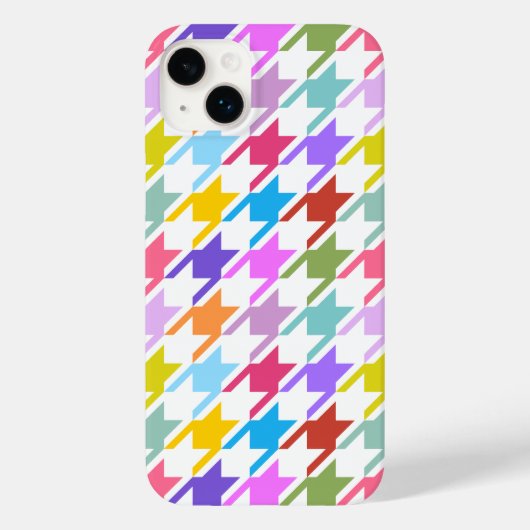 Houndstooth Multicolor + White Big Pattern Case-Mate iPhone Case (Achterkant)