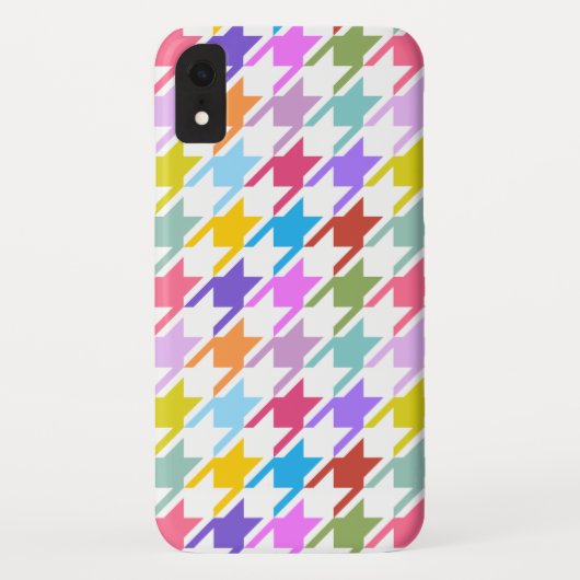 Houndstooth Multicolor + White Big Pattern Case-Mate iPhone Case (Achterkant)