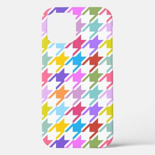 Houndstooth Multicolor + White Big Pattern Case-Mate iPhone Case (Achterkant)