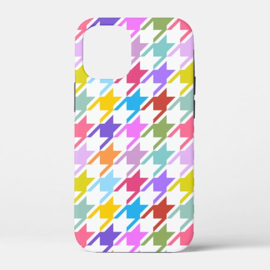 Houndstooth Multicolor + White Big Pattern Case-Mate iPhone Case (Achterkant)