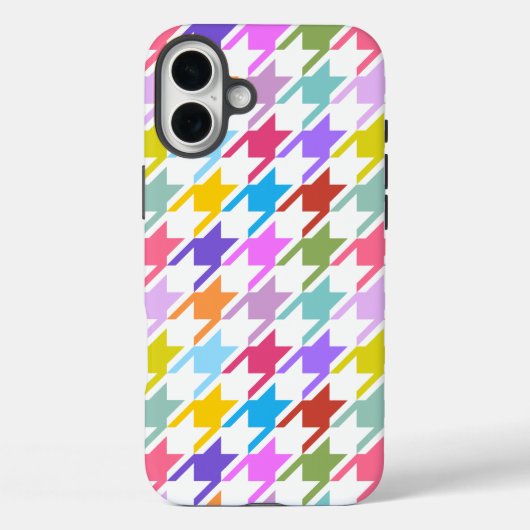 Houndstooth Multicolor + White Big Pattern Case-Mate iPhone Case (Achterkant)