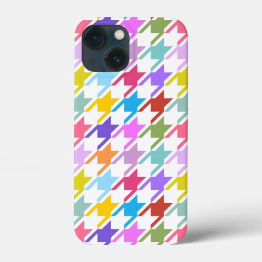 Houndstooth Multicolor + White Big Pattern Case-Mate iPhone Case (Achterkant)