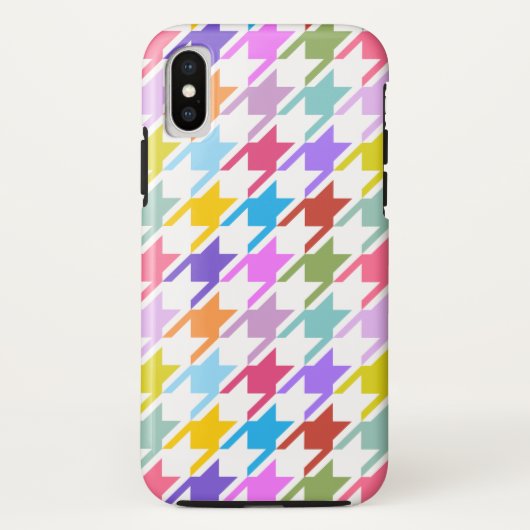Houndstooth Multicolor + White Big Pattern Case-Mate iPhone Case (Achterkant)