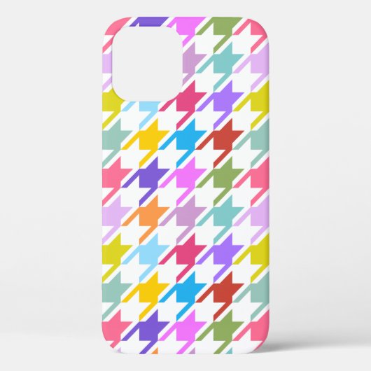 Houndstooth Multicolor + White Big Pattern Case-Mate iPhone Case (Achterkant)