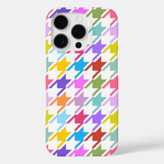 Houndstooth Multicolor + White Big Pattern Case-Mate iPhone Case (Achterkant)