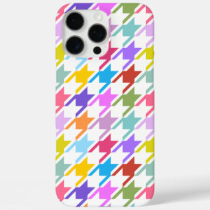 Houndstooth Multicolor + White Big Pattern iPhone 16 Pro Max Hoesje