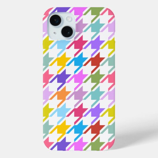 Houndstooth Multicolor + White Big Pattern Case-Mate iPhone Case (Achterkant)
