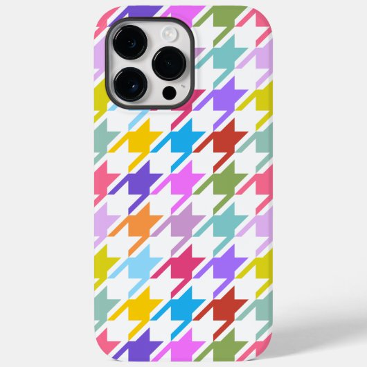 Houndstooth Multicolor + White Big Pattern Case-Mate iPhone Case (Achterkant)
