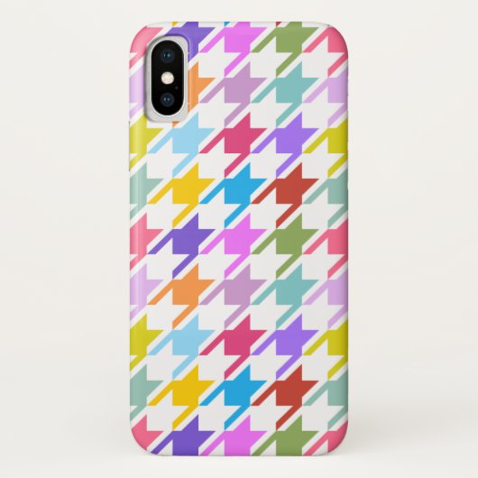 Houndstooth Multicolor + White Big Pattern Case-Mate iPhone Case (Achterkant)