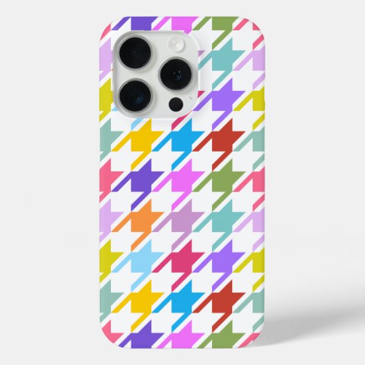 Houndstooth Multicolor + White Big Pattern Case-Mate iPhone Case (Achterkant)