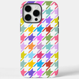 Houndstooth Multicolor + White Big Pattern iPhone 16 Pro Max Hoesje